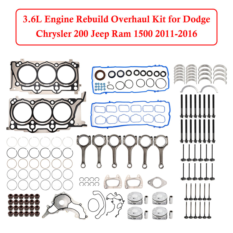 3.6L Engine Rebuild Overhaul Kit for Dodge Chrysler 200 Jeep Ram 1500 2011-2016