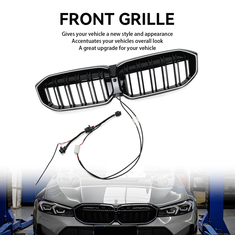 BMW 3 Series G20 G28 2023-2024 Double Line Black Front Kidney Grille Mesh