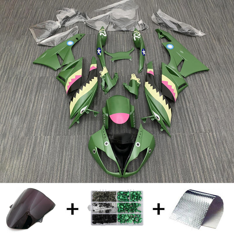 Amotopart Kawasaki ZX6R 636 2009-2012 Fairing Kit Bodywork Plastic ABS