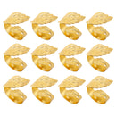12PCS Napkin Rings Leaf Napkin Holder Adornmen Alloy Golden