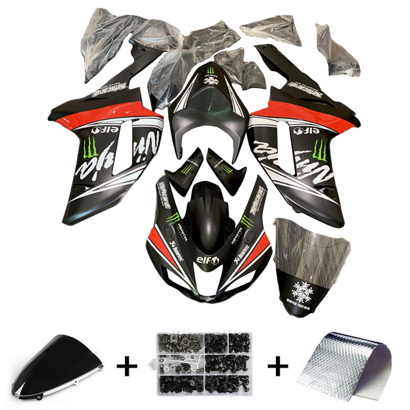 Amotopart Kawasaki ZX6R 636 2007-2008 Fairing Kit Bodywork Plastic ABS