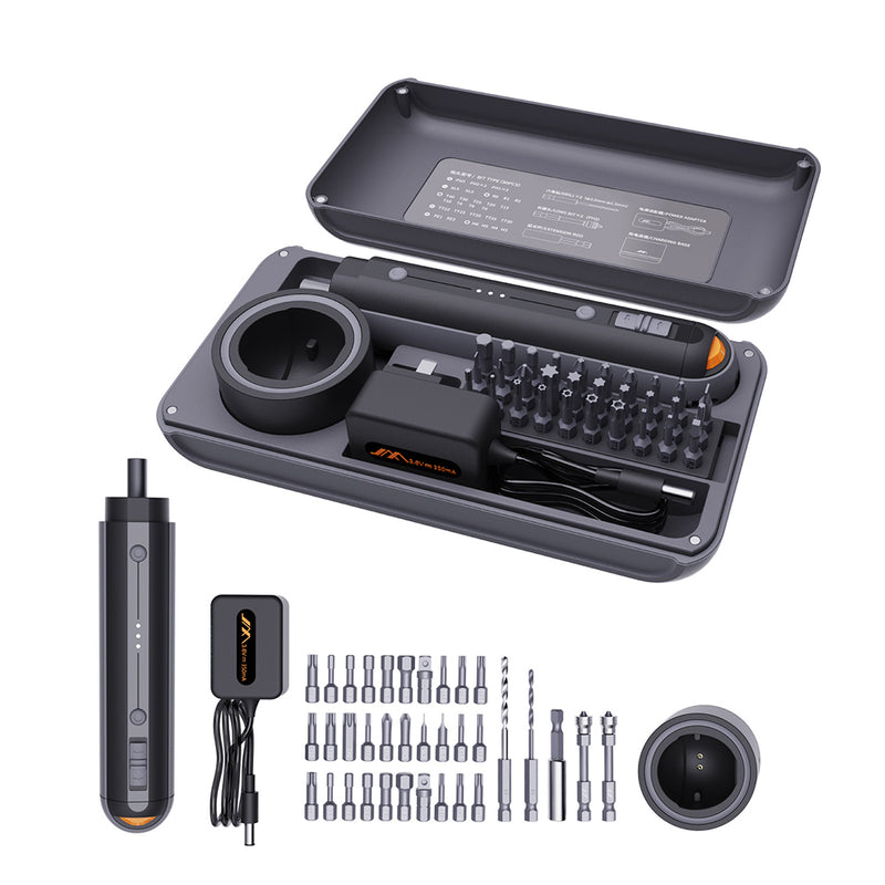 220RPM 38-in-1 Multi-Function 3.6V Electric Screwdriver Set 2000mAh Li-Ion Battery with Charging Base and LED Lighting 4N.m Torque Repair Tool for Electronics Phone Camera Laptop Watch