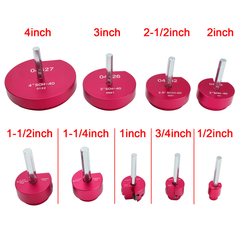 9PCS PVC Pipe Reamer Kit Fitting Socket Saver SCH Plumbing Tools For 1/2" Drills