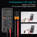 Digital Multimeter Tester Resistance with DC/AC Voltmeter; Measures Voltage Continuity Current Suitable for Household Electrical and Automotive Repairs and Diodes; Auto Range Switching 6000 Counts