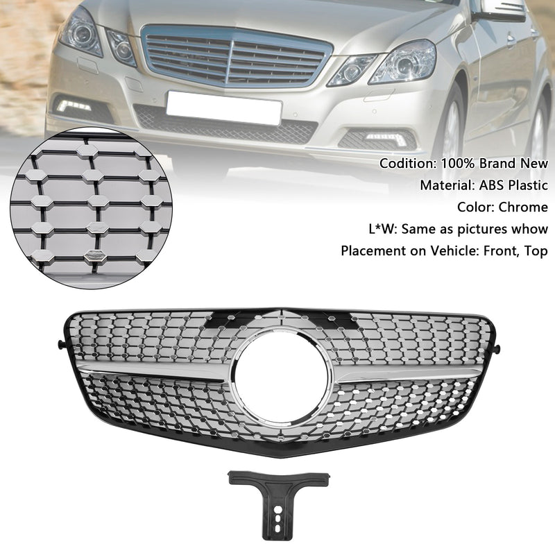 Diamond Front Grill Grille Fit Mercedes-Benz W212 E-Class E350 E550 2010-2013