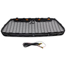 Matt Black Front Bumper Grill Grille Fit Ford Transit MK8 2015-2018 Raptor w/LED