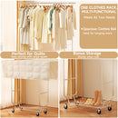 Portable Closet 660lbs Clothing Racks with Wheels Heavy Duty Clothes Rack Metal Clothes Storage
