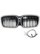 Double Slat Black Front Kidney Grill Grille Fit BMW IX3 G08 LCI 2022-2024