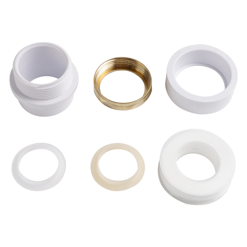 Installation Kit For Freestanding Bathtub With White PVC Pipe and Brass Pipes