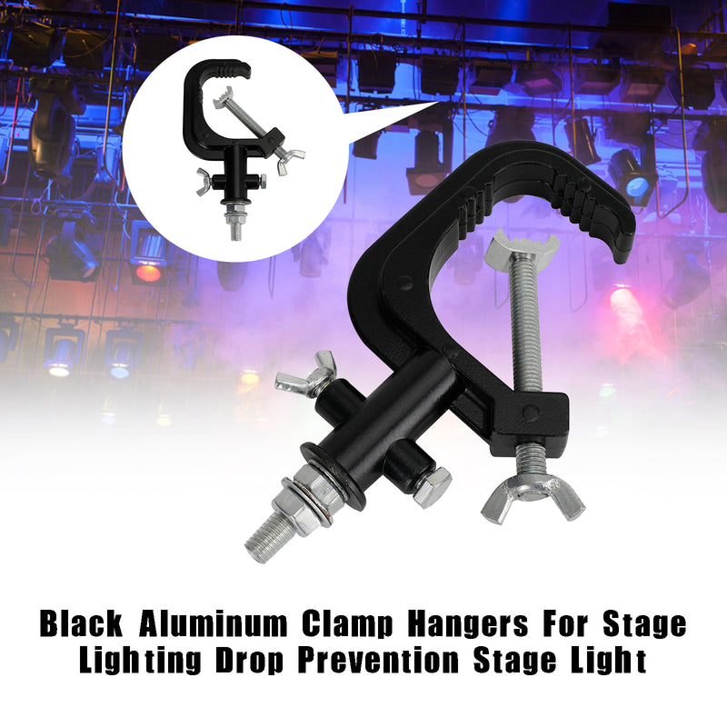 Black Aluminum Clamp Hangers For Stage Lighting Drop Prevention Stage Light