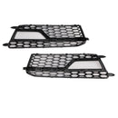 2PCS Front Fog Lamp Black Grill Grille Fit AUDI A5 S-Line S5 2013-2016