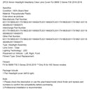 2PCS Xenon Headlight Headlamp Clear Lens Cover For BMW 3 Series F30 2016-2018