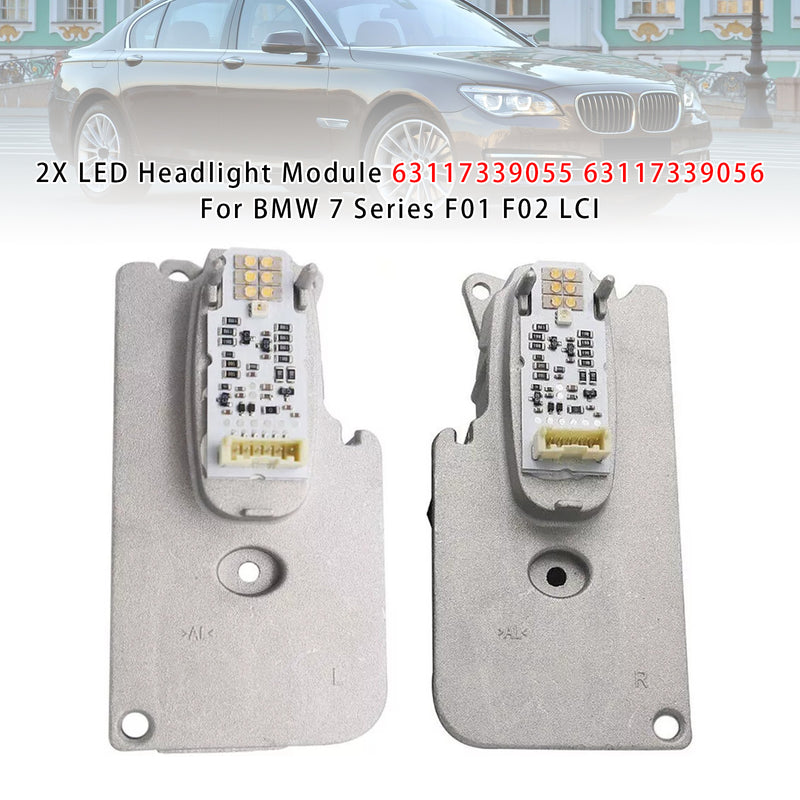 2X LED Headlight Module 63117339055 56 For BMW 7 Series F01 F02 LCI