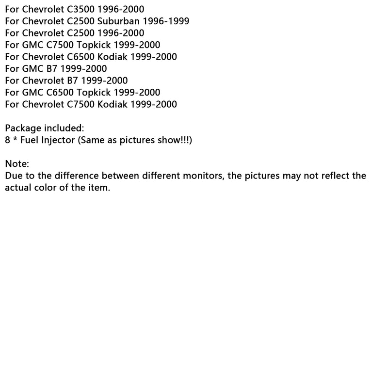 8PCS Fuel Injector 17109596 Fit Chevrolet Fit GMC 7.4L V8 1996-2000 83211150
