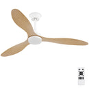 Remote Quiet 6 Speeds Black White Modern 52" Pendant Ceiling Fan with Light