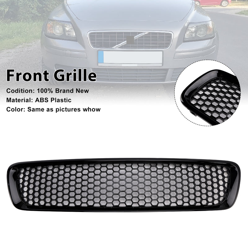 Gloss Black Front Bumper Honeycomb Grille Grill Fit Volvo S40 V50 2004-2007