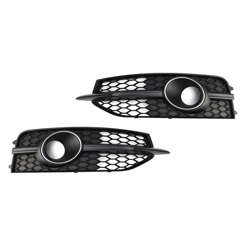 Black Front Bumper Fog Light Grille Cover Bezel Fit Audi A7 S-Line S7 2012-2015