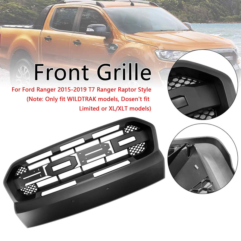 Raptor Style Front Bumper Grill Grille Fit Ford Ranger 2015-2019 T7 W/LED