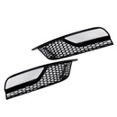 Gloss Black Front Fog Light Grill Covers Fit Audi A3 8V Sedan 2013-2016