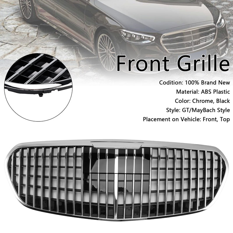 Chrome Front Bumper Grille Grill Fit Mercedes S class W223 S580 S680 2021-23