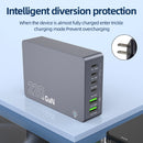 6-in-1 Wireless Charging Station Charger Clock LED Digital Display Alarm Clock