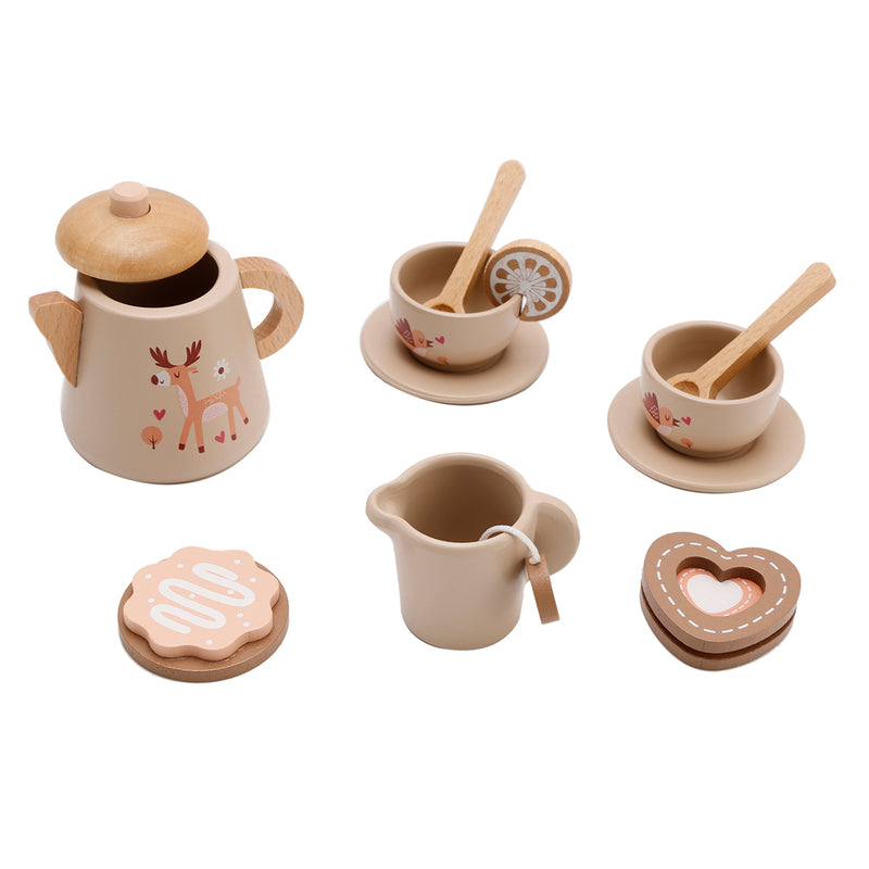 13Pcs Western Kitchen Wooden Tea Sets Play Kitchen Dishes/Tea Set For Kid