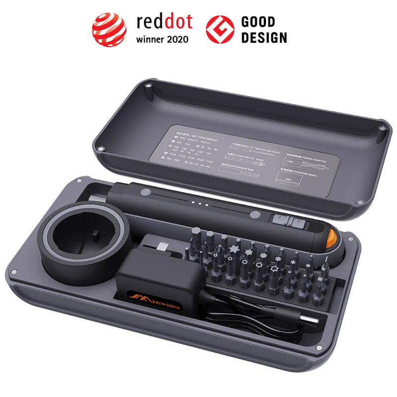 220RPM 38-in-1 Multi-Function 3.6V Electric Screwdriver Set 2000mAh Li-Ion Battery with Charging Base and LED Lighting 4N.m Torque Repair Tool for Electronics Phone Camera Laptop Watch