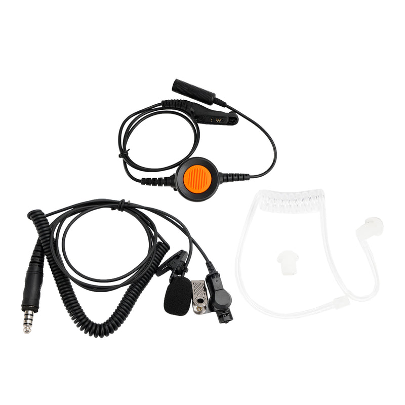 For DP3400 DP3600 APX4000 6-Pin U94 PTT 7.1-A3 Transparent Tube Headset with Mic