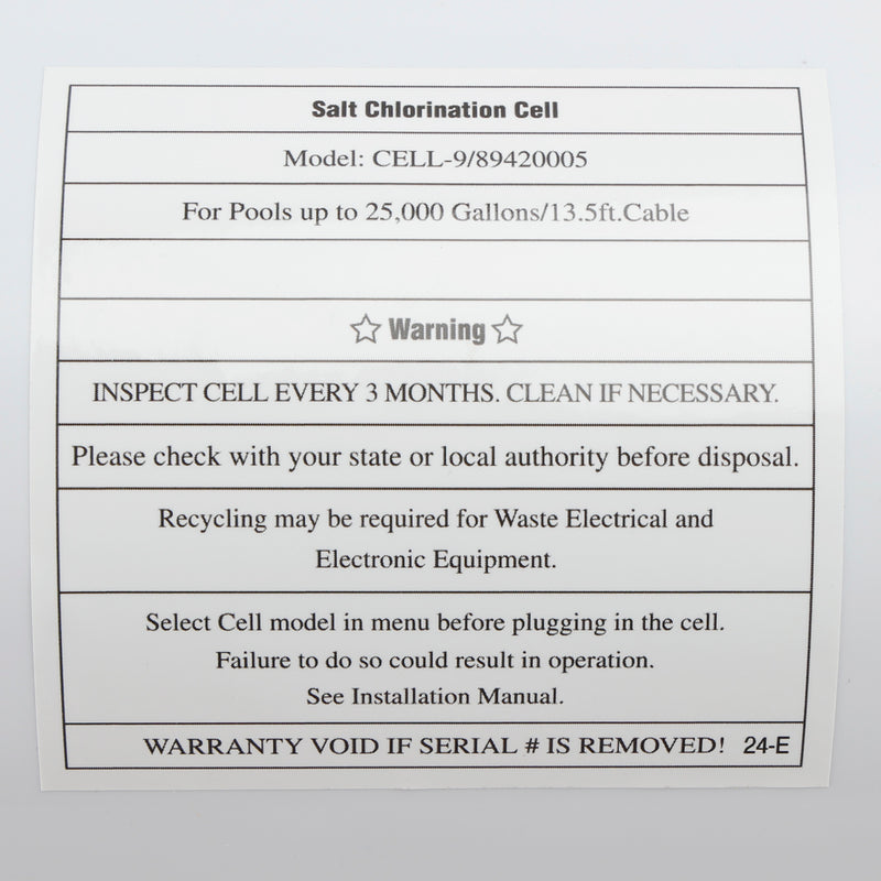 W3T-Cell-9 TurboCell Salt Chlorination Cell for Hayward up to 25000 Gallons