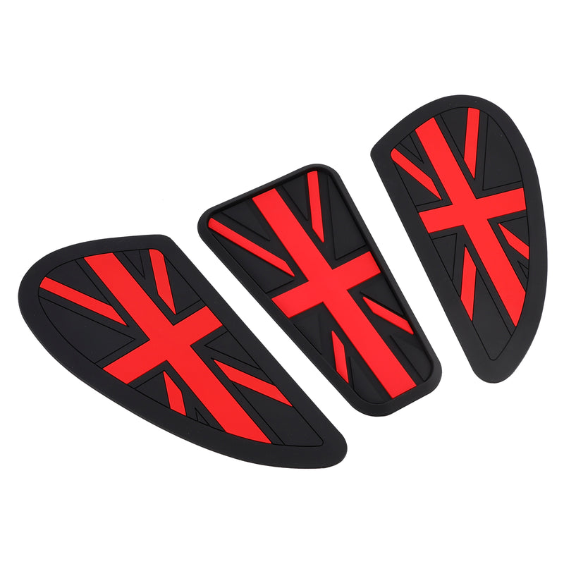 UNION JACK FUEL TANK KNEE PADS GRIPS KIT RED FOR CONTINENTAL GT 650 INTERCEPTOR