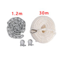 Kit Galvanized Boat Anchor 8Lbs Sliding Anchor & Chain & Rope Silver For Boat