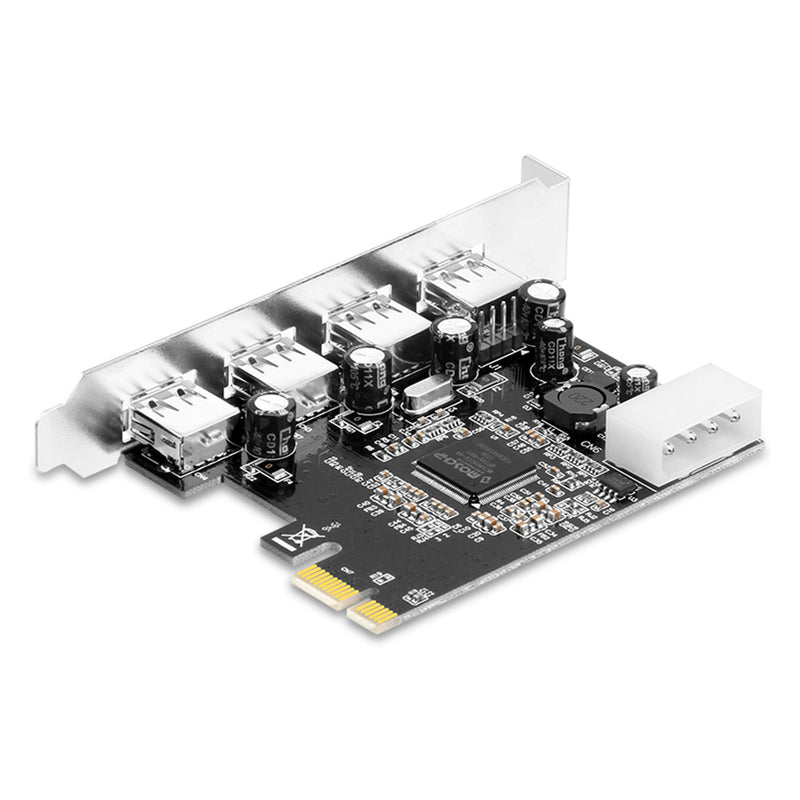 HUB PCIE to USB 2.0 Expansion Card Moschip Adapter Card Large 4PIN Power Supply