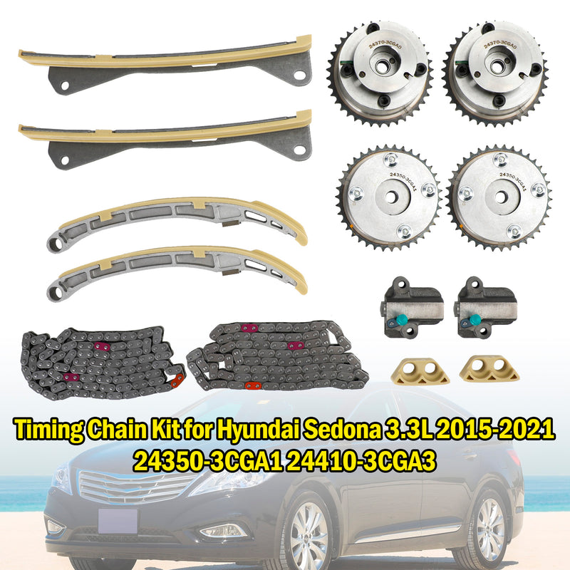 2013-2016 Hyundai Genesis Coupe 3.8L Timing Chain Kit 24350-3CGA1 24410-3CGA3 24321-3L100
