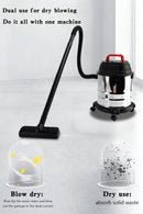 5 Gallon Steel Stainless Wet/Dry Canister Vac Shop Vacuum Cleaner 1800W