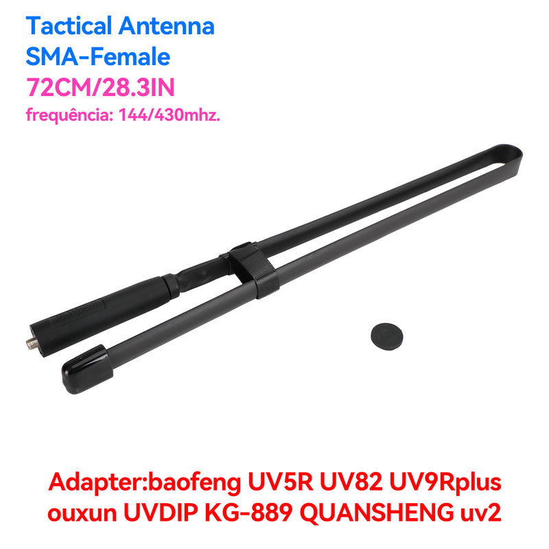 72CM SMA Female Foldable Tactical Dual-Segment Antenna for UV9R UV5R UV82 UV8D