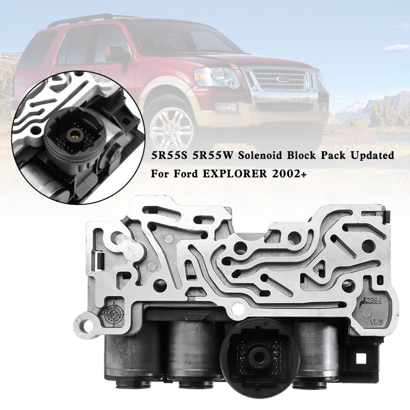 2002+ Explorer Sport Trac Mountaineer 4.0L 4.6L 5R55S 5R55W Solenoid Block Pack Updated