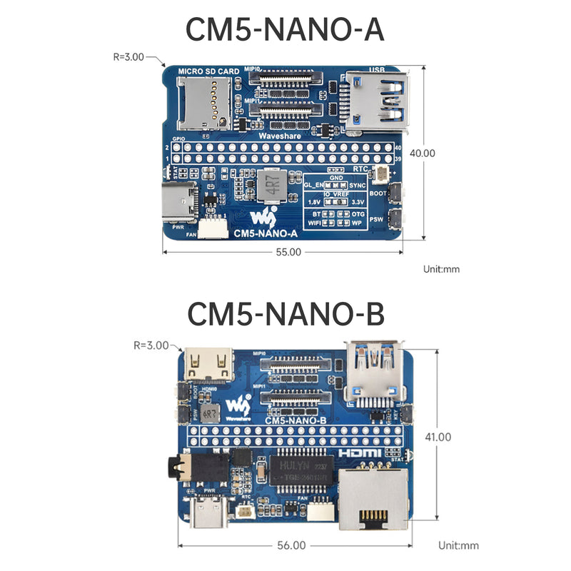 Raspberry CM5 Compute Module IO Baseboard 5 Expansion Board NANO Type A Type B