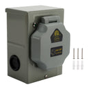 RV 50 Amp Power Inlet Box Outdoor Receptacle 3 Prong Locking Plug with LED Light