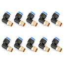 10Pcs Pneumatic 1/4" Tube X 1/8" Npt Male Swivel L Push To Connect Fitting