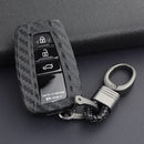 Leather Silicone Car Key Case Cover With Buckle For Toyota Camry