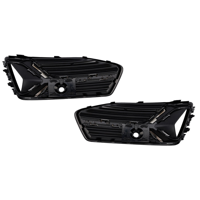 2PCS Front Bumper Fog Light Cover Grille Grill Fit Audi A6 C8 2019-2023