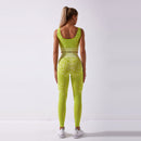 2Pcs Womens Snake Skin Pants Set Lounge Wear Tracksuit Yoga Gym Sport Suit