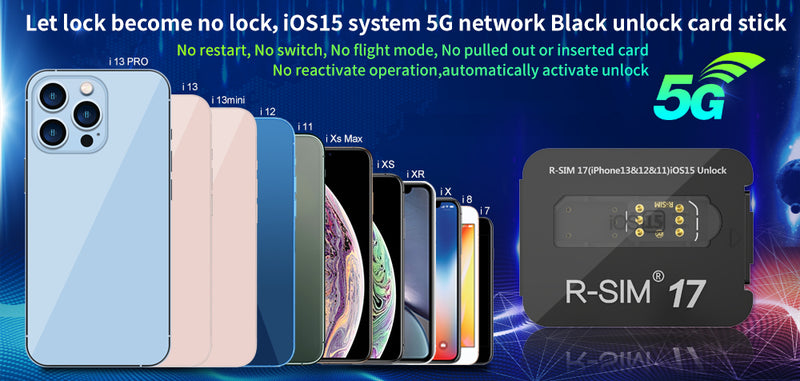 Upgrade RSIM 17 Nano Unlock Card for iPhone 13 Pro 12 Pro Max X XS Max 8 IOS 15