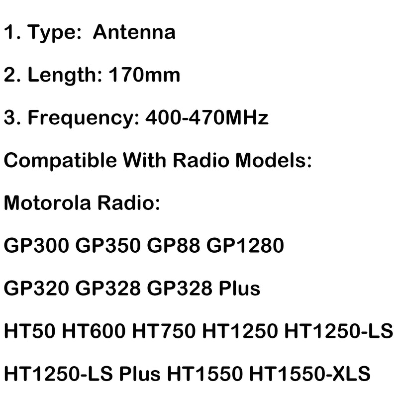 5Pcs UHF Antenna 400-470MHz For Motorola GP340 GP300 GP328 GP344 GP380 Radio