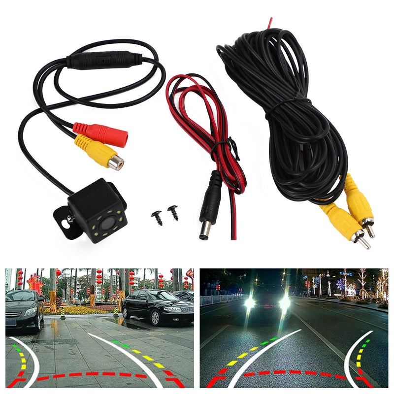 Dynamic Trajectory Parking Line Truck Car Reverse Backup Camera 8LED Night View
