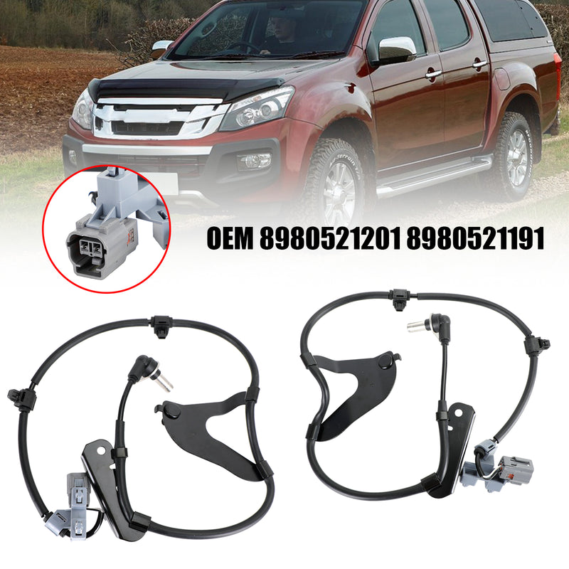 2 x ABS Wheel Speed Sensor Front L & R For Isuzu D-Max 2.5 Twin Turbo 2012-2019 Generic