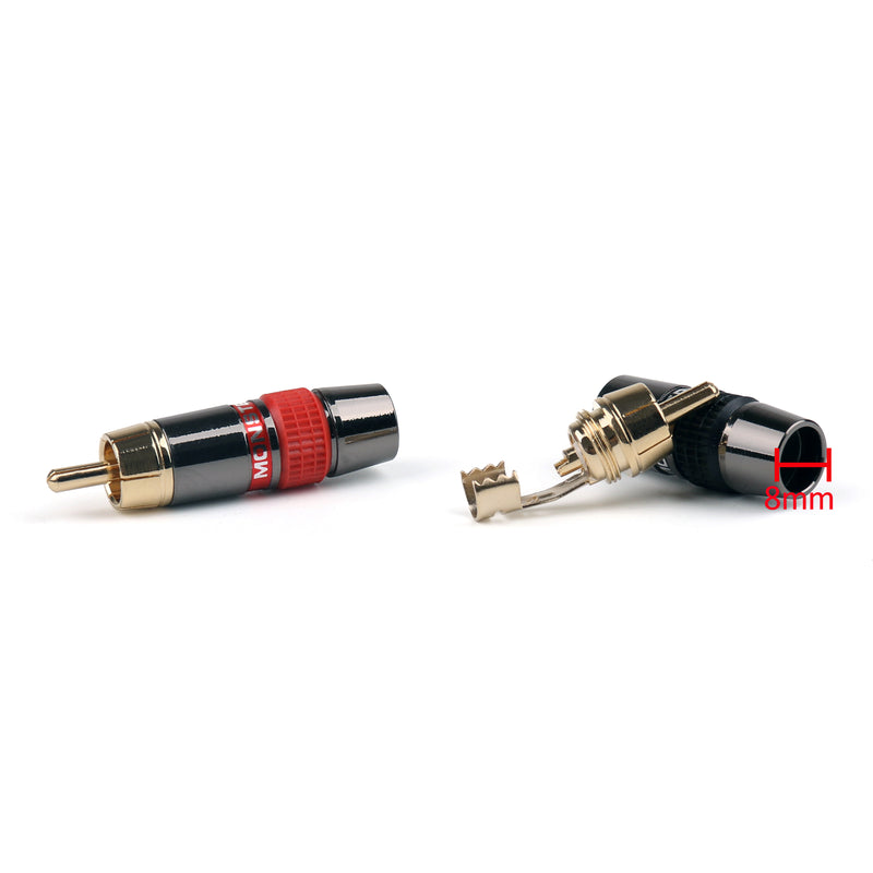 4 Pcs High Quality Copper RCA Plug Audio Cable Solder Connector