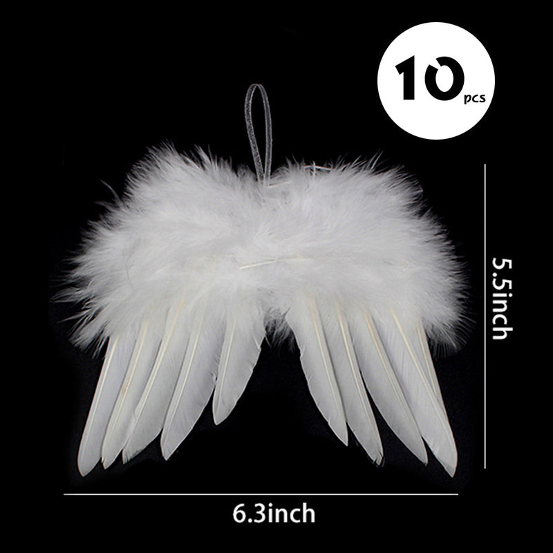 10Pack White Angel Wings DIY Christmas Tree Hanging Ornament Wedding Party Decor
