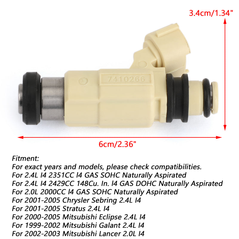 4PCS Fuel Injectors for Mitsubishi Eclipse Lancer Chrysler CDH-240 842-12299 Generic