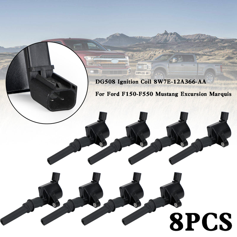 8x DG508 Ignition Coil 8W7E-12A366-AA For F150-F550 Mustang Excursion Marquis Generic
